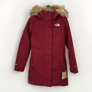 The North Face Arctic Down Parka size XS Women's Cordovan Faux Fur Hood Full Zip